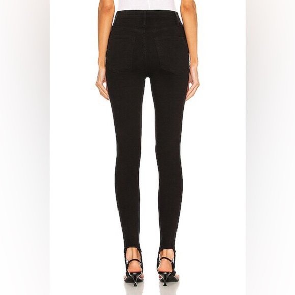 FRAME Ali High Rise Cigarette Stirrup Jeans in Black - Picture 16 of 16